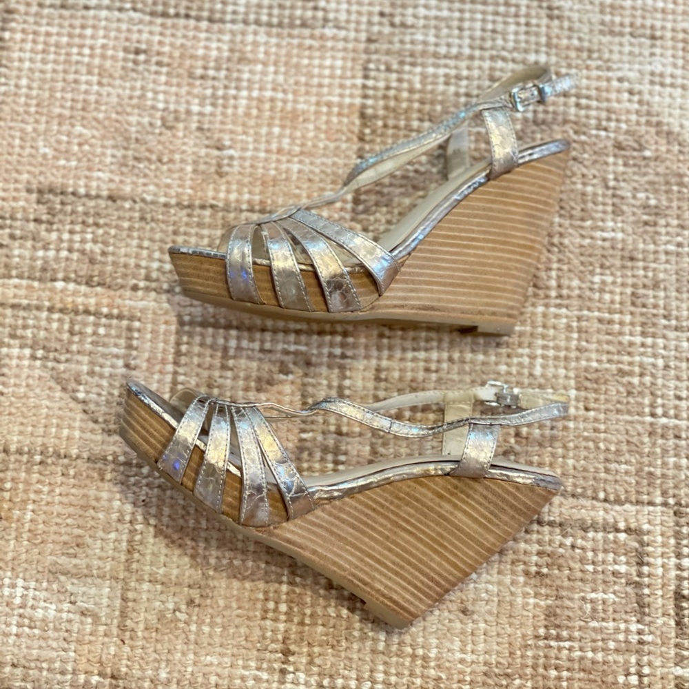 Seychelles Gold Wedge Sandal